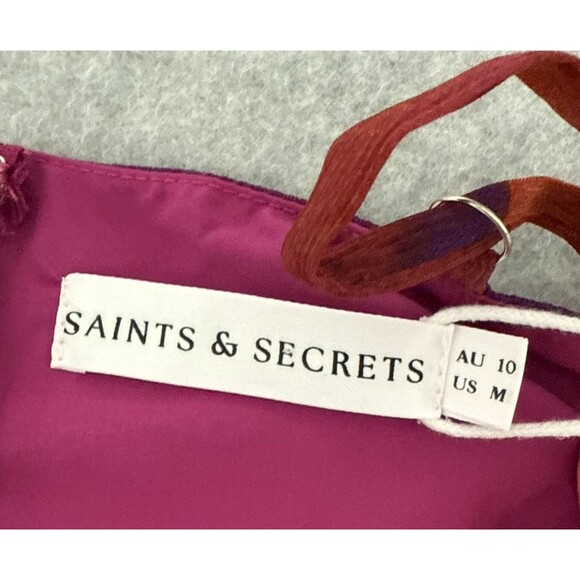 Saints & Secrets Women's Maxi Dress Ruffle adjustable strap Formal Evening Sz M - Picture 14 of 16